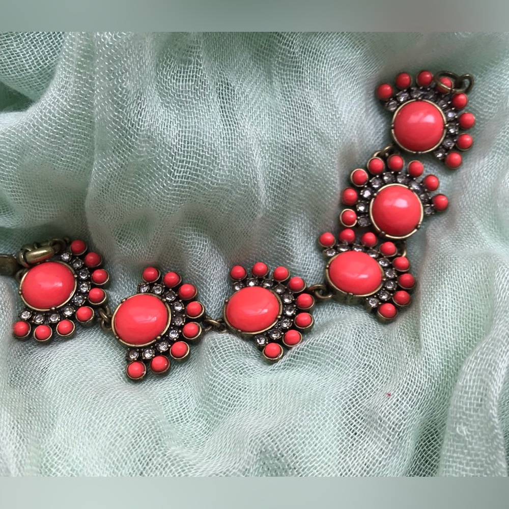 ⭐️ J-Crew Coral & Diamond Bracelet🌟